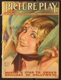5v056 PICTURE PLAY magazine October 1927 great artwork of Gertrude Olmsted by Modest Stein!