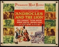 5w018 ANDROCLES & THE LION style B 1/2sh '52 artwork of Victor Mature, sexy Jean Simmons!