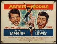 5w025 ARTISTS & MODELS style A 1/2sh '55 Dean Martin & Jerry Lewis, sexy Shirley MacLaine!