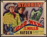 5w032 BAD MEN OF THE HILLS 1/2sh '42 Charles Starrett, Russell Hayden, thrills fill the plains!
