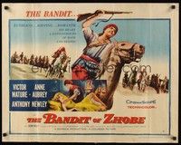 5w035 BANDIT OF ZHOBE style A 1/2sh '59 Victor Mature, Anne Aubrey, Ruthless, Rioting, Romantic!