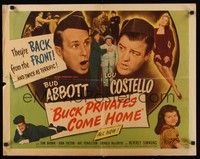 5w051 BUCK PRIVATES COME HOME 1/2sh '47 Bud Abbott & Lou Costello are back from the front!