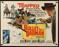 5w052 BULLET FOR A BADMAN 1/2sh '64 cowboy Audie Murphy is framed for murder by Darren McGavin!