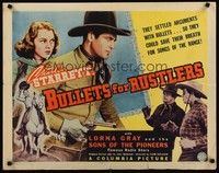 5w054 BULLETS FOR RUSTLERS yellow 1/2sh '40 Charles Starrett settled arguments with bullets!