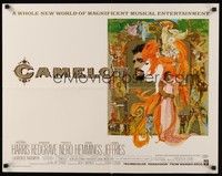 5w059 CAMELOT 1/2sh R73 Peak art of Richard Harris as King Arthur, Vanessa Redgrave as Guenevere!