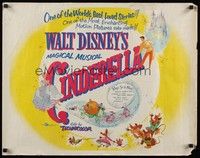 5w068 CINDERELLA 1/2sh R57 Walt Disney classic romantic musical fantasy cartoon!