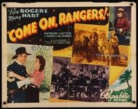 5w072 COME ON RANGERS style B 1/2sh '38 Roy Rogers pointing two guns, Mary Hart!