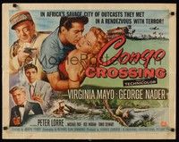 5w074 CONGO CROSSING style A 1/2sh '56 Peter Lorre pointing gun at Virginia Mayo & George Nader!