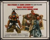 5w109 FISTFUL OF DYNAMITE 1/2sh '72 Sergio Leone, art of Rod Steiger & Coburn, Duck, you Sucker!
