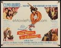 5w112 FIVE WEEKS IN A BALLOON 1/2sh '62 Jules Verne, Red Buttons, Fabian, Barbara Eden!