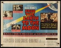 5w119 FROM THE EARTH TO THE MOON 1/2sh '58 Jules Verne's boldest adventure dared by man!
