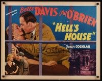 5w147 HELL'S HOUSE 1/2sh R30s Bette Davis gets intimate with Pat O'Brien behind bars!