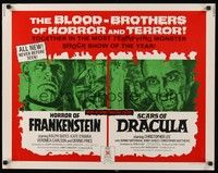 5w153 HORROR OF FRANKENSTEIN/SCARS OF DRACULA 1/2sh '71 double-bill, brothers of horror & terror!