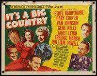 5w164 IT'S A BIG COUNTRY style A 1/2sh '51 Gary Cooper, Janet Leigh, Gene Kelly & other major stars