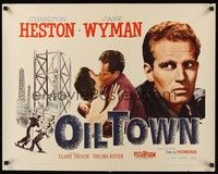 5w192 LUCY GALLANT 1/2sh R61 Jane Wyman kissing Charlton Heston, Oil Town!