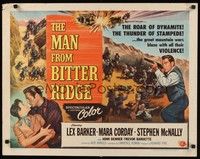 5w195 MAN FROM BITTER RIDGE style A 1/2sh '55 Lex Barker in the great violent mountain wars!