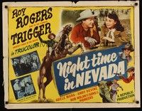 5w218 NIGHT TIME IN NEVADA style B 1/2sh '48 Roy Rogers smiling with Adele Mara, Andy Devine!