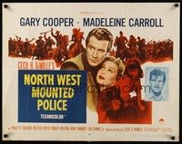 5w222 NORTH WEST MOUNTED POLICE 1/2sh R58 Cecil B. DeMille, Gary Cooper, Madeleine Carroll!