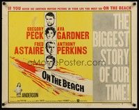 5w226 ON THE BEACH style B 1/2sh '59 Gregory Peck, Ava Gardner, Fred Astaire & Anthony Perkins!