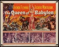 5w246 QUEEN OF BABYLON 1/2sh '56 art of sexy Rhonda Fleming, love's seven wonders of the world!