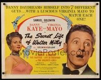 5w272 SECRET LIFE OF WALTER MITTY style B 1/2sh '47 Danny Kaye & Virginia Mayo in Thurber story!