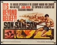 5w282 SON OF SAMSON 1/2sh '62 artwork of strongman Mark Forest, sexy Chelo Alonso, Italian!