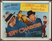 5w284 SPY CHASERS style B 1/2sh '55 Bowery Boys, Leo Gorcey, Huntz Hall, cloak & dagger shenanigans