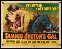 5w295 TAMING SUTTON'S GAL style A 1/2sh '57 she's seventeen & lonesome and kissing in the hay!