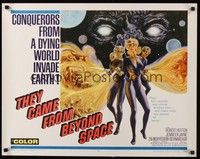 5w302 THEY CAME FROM BEYOND SPACE 1/2sh '67 conquerors from a dying world invade Earth, sci-fi art