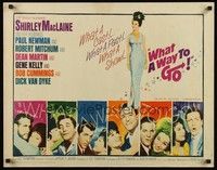 5w325 WHAT A WAY TO GO 1/2sh '64 Shirley MacLaine, Paul Newman, Robert Mitchum, Dean Martin
