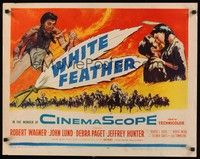 5w328 WHITE FEATHER 1/2sh '55 art of Robert Wagner & Native American Debra Paget!