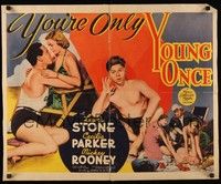 5w339 YOU'RE ONLY YOUNG ONCE 1/2sh '37 Lewis Stone's first time as Judge Hardy, Mickey Rooney!