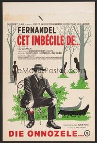 5x431 ASSASSIN IN THE PHONEBOOK Belgian '62 great Noel artwork of Fernandel in the park!
