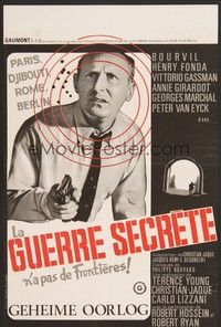 5x499 DIRTY GAME Belgian '65 AIP, Bourduge artwork of Bourvil with pistol!!