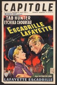 5x586 LAFAYETTE ESCADRILLE Belgian '58 art of Tab Hunter, who couldn't wait for WWI!