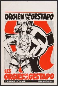 5x596 LES ORGIES DE LA GESTAPO Belgian R70s wild art of woman with swastikas!