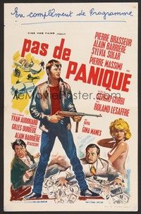 5x661 PAS DE PANIQUE Belgian '66 cool Wik art of Pierre Brasseur, Alain Barriere!