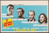 5x687 SEVEN DAYS IN MAY Belgian '64 Burt Lancaster, Kirk Douglas, Fredric March & Ava Gardner!