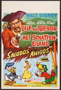 5x718 TREASURE ISLAND/SALUDOS AMIGOS Belgian '70s Walt Disney double-bill!