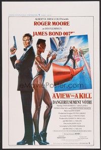 5x732 VIEW TO A KILL Belgian '85 art of Roger Moore as James Bond 007 by Daniel Gouzee!