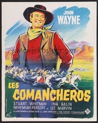 5x248 COMANCHEROS French 15x21 R60s great Grinsson artwork of cowboy John Wayne, Michael Curtiz!