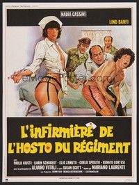 5x308 NURSE IN THE MILITARY MADHOUSE French 15x21 '79 wild sexy artwork of nurse with syringe!