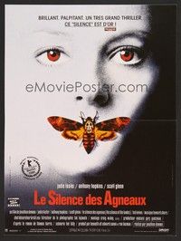 5x320 SILENCE OF THE LAMBS French 15x21 '90 great image of Jodie Foster with moth over mouth!
