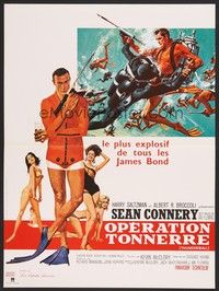 5x326 THUNDERBALL French 15x21 R70s McGinnis art of Sean Connery as secret agent James Bond 007!