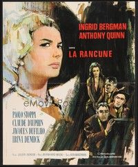 5x334 VISIT French 15x21 '64 great Vanni Tealdi art of Ingrid Bergman & Anthony Quinn!