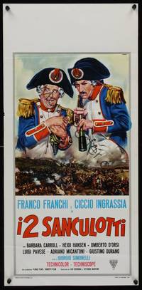 5x079 I DUE SANCULOTTI Italian locandina '66 wacky Casaro art of Franco Franchi & Ciccio Ingrassia
