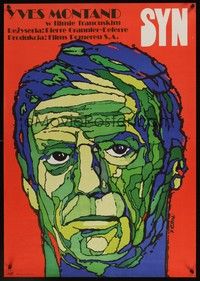 5x198 SON Polish 23x33 '75 colorful Jakub Erol portrait artwork of Yves Montand!