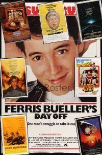 5y007 LOT OF 41 FOLDED ONE-SHEETS lot '69-'90 Ferris Bueller, Close Counters, Easy Money + more!