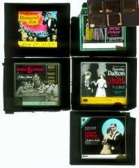 5y019 LOT OF 5 MISSING CORNER GLASS SLIDES lot '21-'35 Orphans of the Storm + other silents!