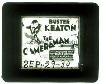 5y175 CAMERAMAN glass slide '28 wonderful completely different artwork of Buster Keaton!